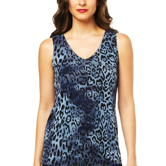 IMAN | Tops | New Iman Global Chic Printed Mesh Knit Tank X | Poshmark